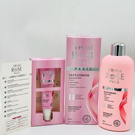 Gamme Cream Rose Plus Glutathione: Lait et Tube - 50 gr -500ml