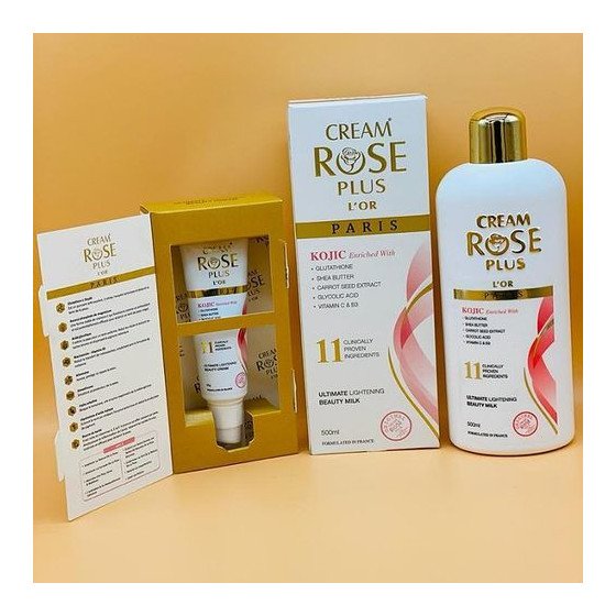 Gamme Lait/tube cream rose Plus l'or kojic - 50 gr -500ml