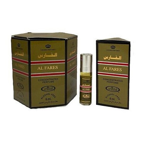 Fares - Huile de parfum roll-on 6 ml (0,2 oz) par Al-Rehab (boîte de 6)