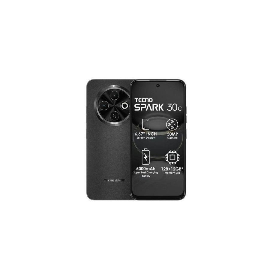 Tecno Tecno Spark 30C - 6.67" - ROM 128Go - RAM 4Go - Photo 50MP - 5000mAh- Dual SIM – Black Tecno Tecno Spark 30C - 6.67" - ROM 128Go - RAM 4Go - Photo 50MP - 5000mAh- Dual SIM – Black