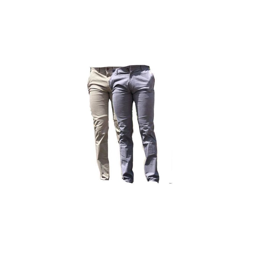 Offre Spécial hiver : 2 Pantalons Chinos Homme - beige gris Offre Spécial hiver : 2 Pantalons Chinos Homme - beige gris