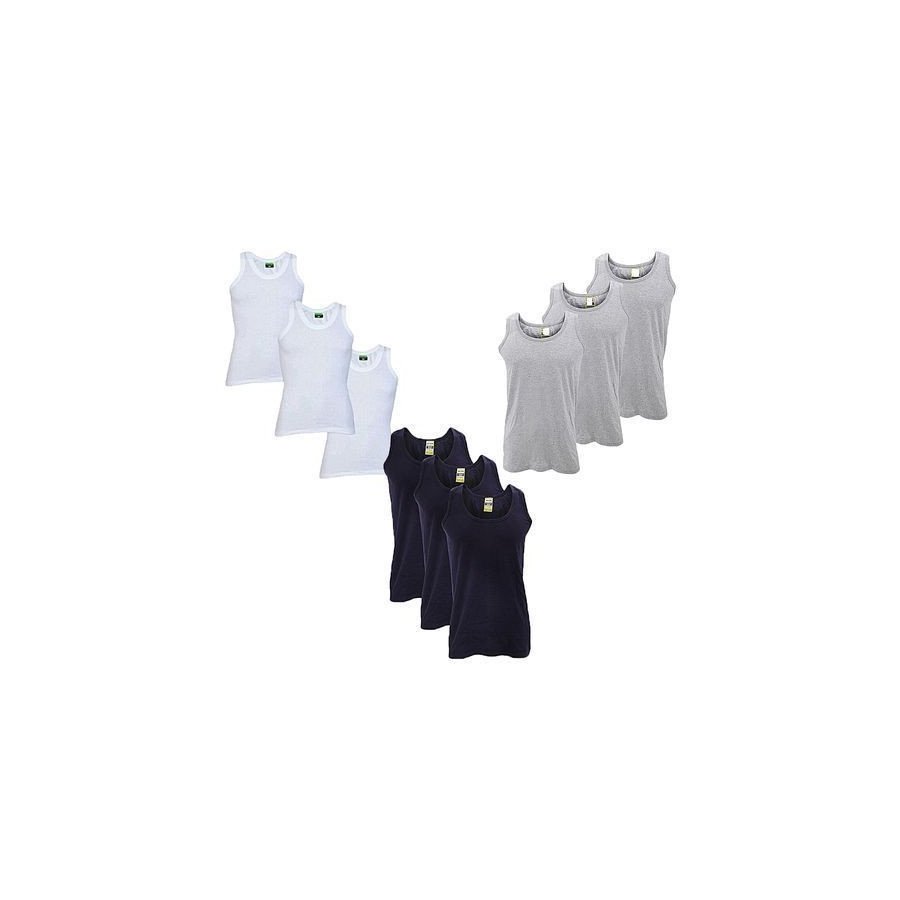 Lot de 9 Débardeurs - 100 % Coton - noir gris et blanc Lot de 9 Débardeurs - 100 % Coton - noir gris et blanc