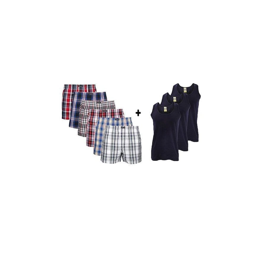 Pack de 6 Caleçons Boxer+ 3 debadeurs - Homme - Multicolore Pack de 6 Caleçons Boxer+ 3 debadeurs - Homme - Multicolore