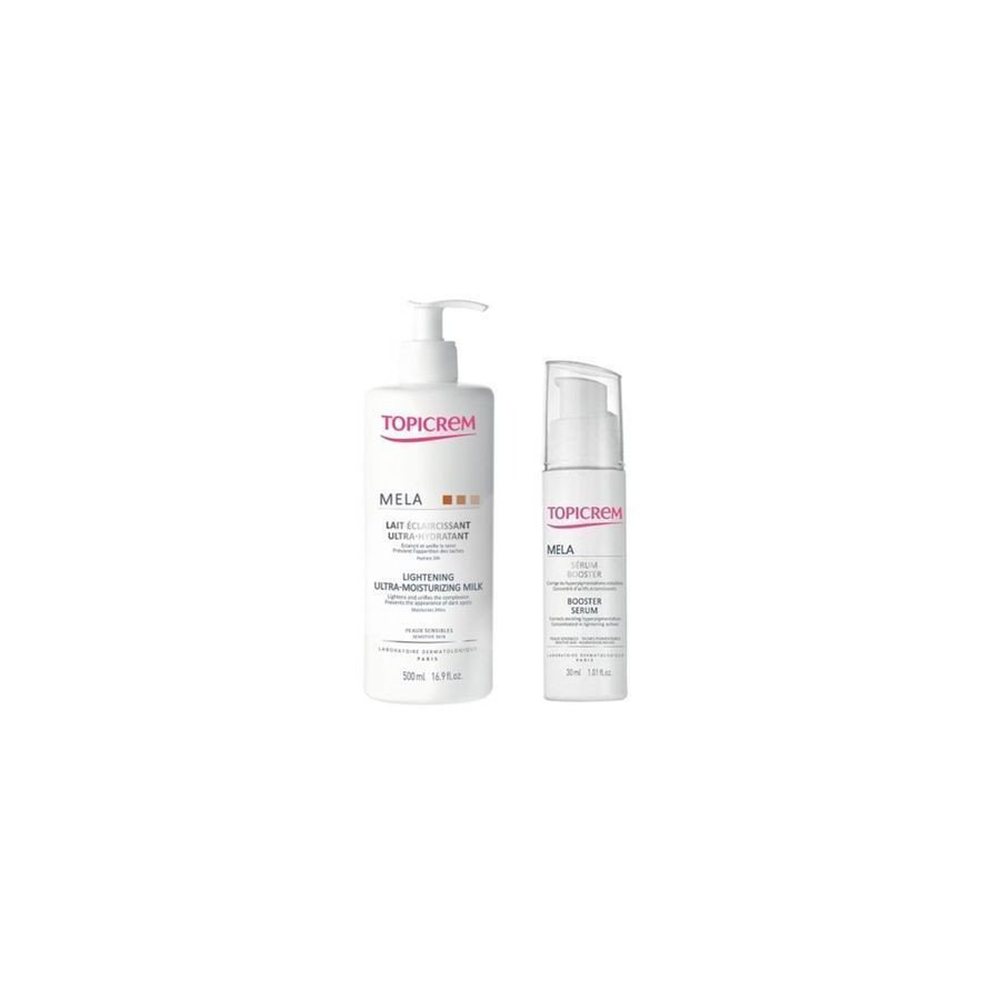 Mela Coffret - Sérum Booster 30 ml + Mela Lait éclaircissant 500 ml Mela Coffret - Sérum Booster 30 ml + Mela Lait éclaircissant 500 ml