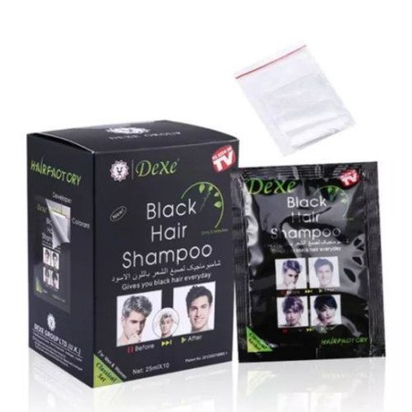 Shampoing Anti Cheveux Blanc - Black Hair Shampoo - 10×25ml