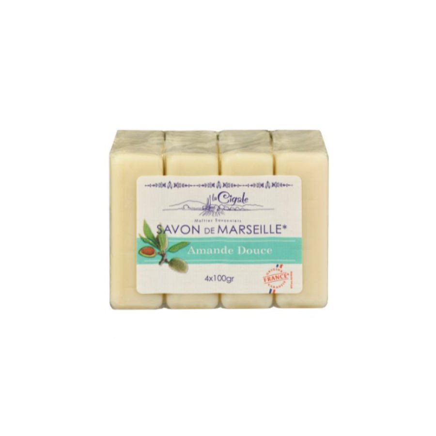 Cigale Savon de Marseille au amande douce- 4×100g Cigale Savon de Marseille au amande douce- 4×100g