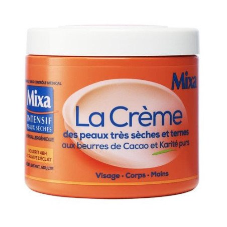 Mixa Crème Peaux très Sèches à ternes Aux beurres de Cacao et Karité purs 400 ml