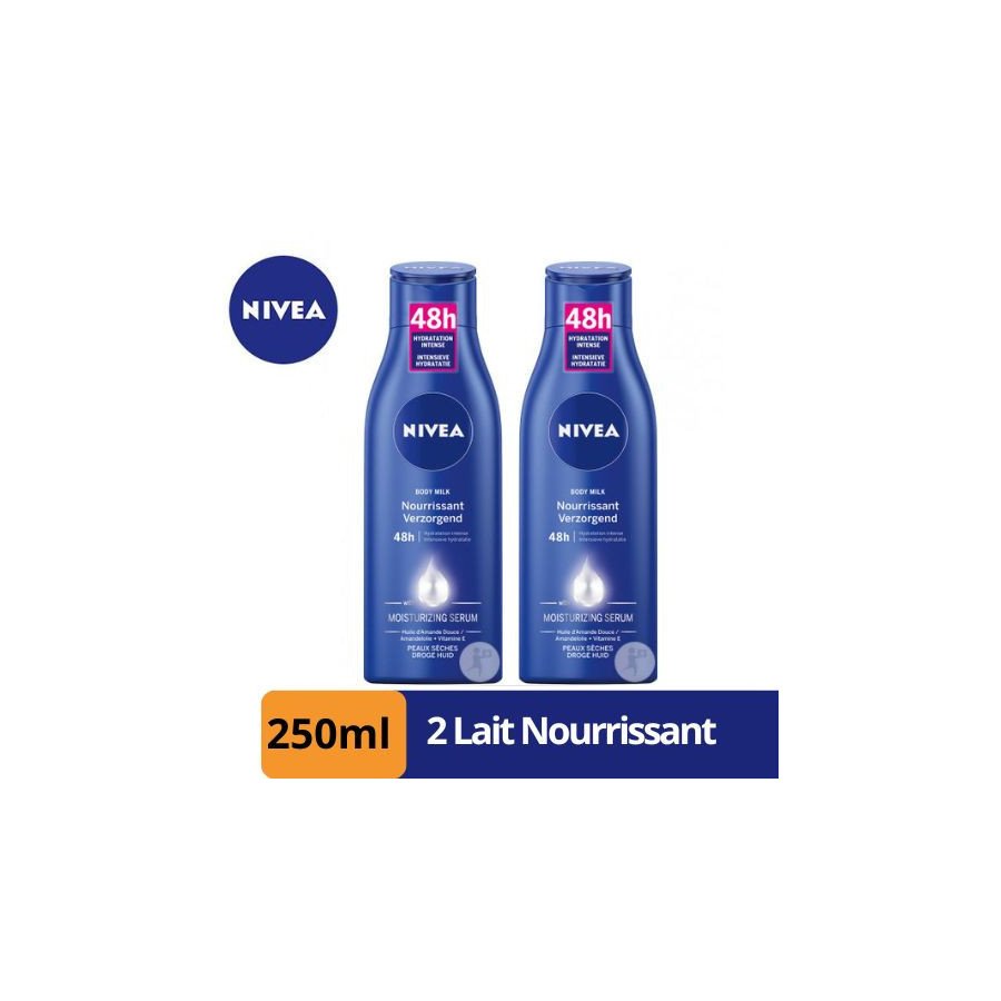 NIVEA Lot de 2 Lait Crème Nourrissant 48h - 250ML NIVEA Lot de 2 Lait Crème Nourrissant 48h - 250ML
