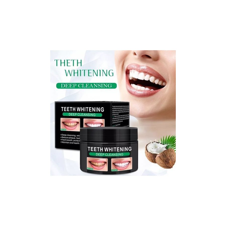 Poudre de charbon de coco de blanchiment des dents - 60ml