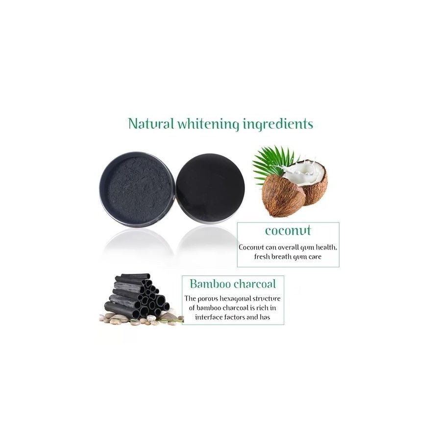Poudre de charbon de coco de blanchiment des dents - 60ml