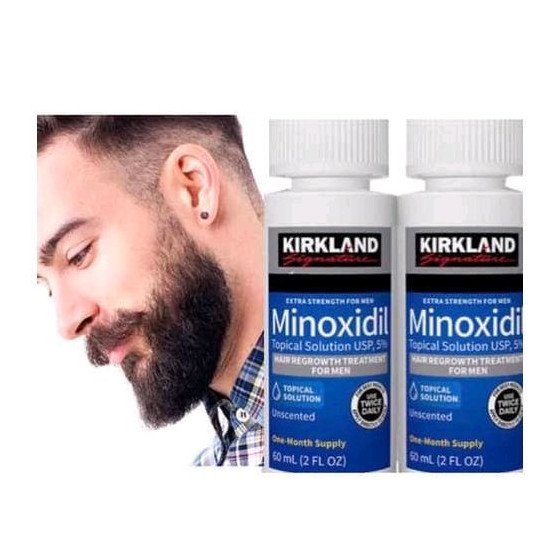 Minoxidil Kirkland 5% pousse barbe , une bouteille