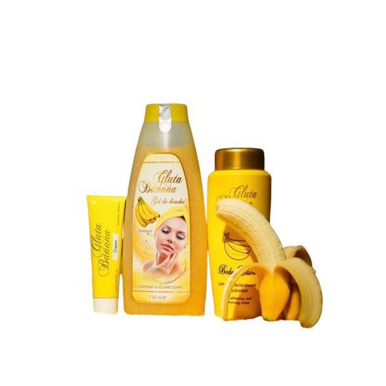 Gamme glutha banane - Lait de corps , gel douche ,creme