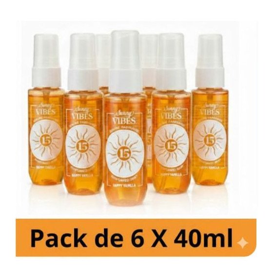 LOT DE 6 BODY MIST SUNNT VIBES HAPPY VANILLA 40ML - PARFUM