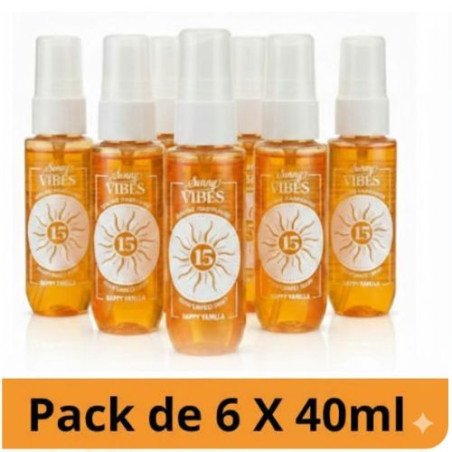 LOT DE 6 BODY MIST SUNNT VIBES HAPPY VANILLA 40ML - PARFUM