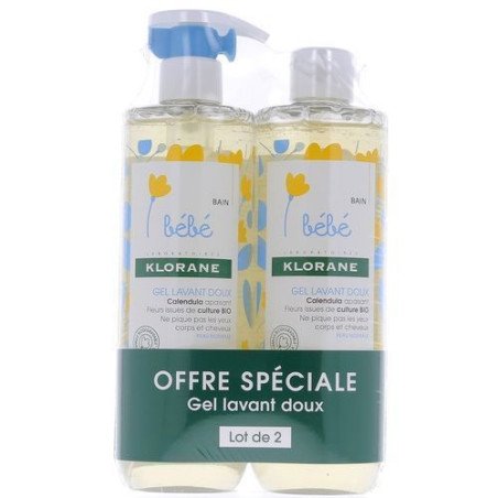 Klorane Lot de 2 Gels Moussants Corps et Cheveux – 2 × 500 ml