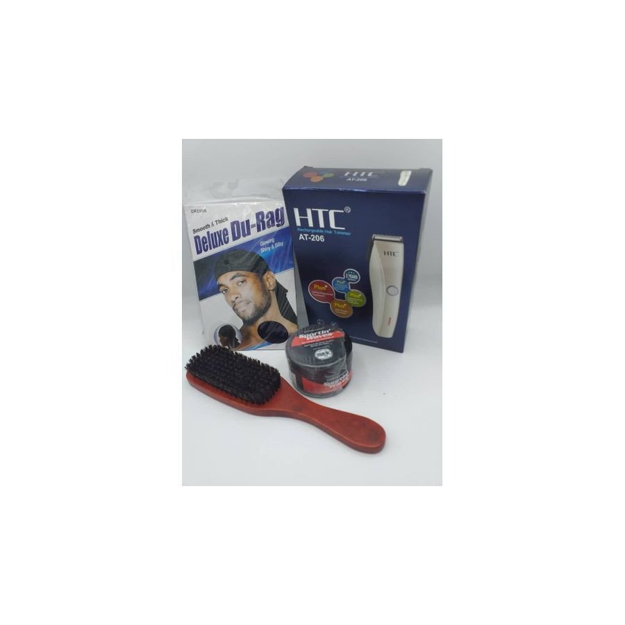 Ensemble - pommade wave+Tondeuse +brosse wave+ Durag Respirant 360