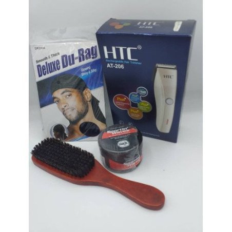 Ensemble - pommade wave+Tondeuse +brosse wave+ Durag Respirant 360