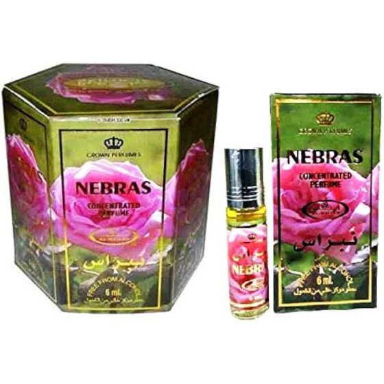 Pack de 6 Musc Parfum Al Rehab NEBRAS 6ml 100% Huile