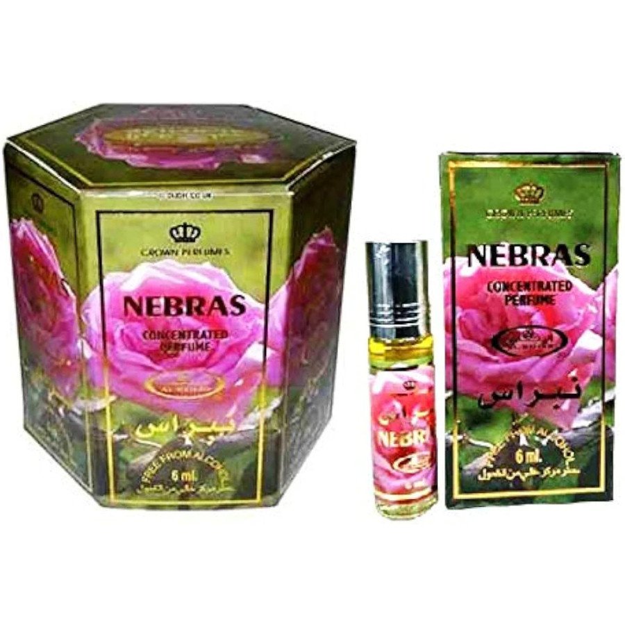 Pack de 6 Musc Parfum Al Rehab NEBRAS 6ml 100% Huile