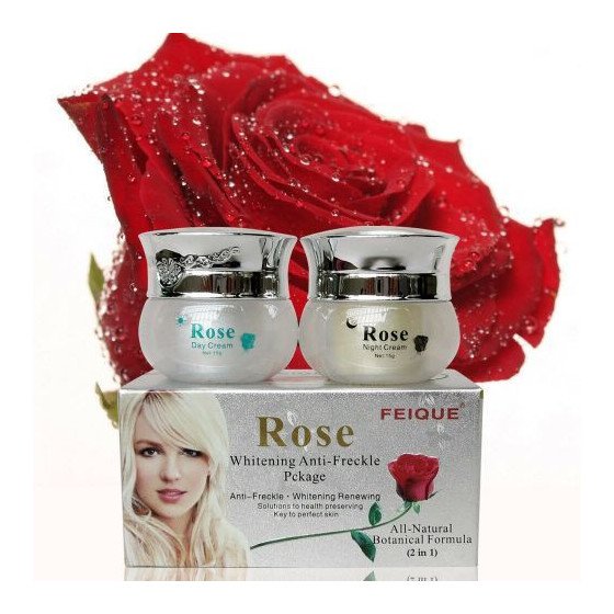 Feique Crème de Blanchiment - forfait de blanchiment et d'élimination des taches de rousseur (deux en un)  Duo ROSE 15g *2