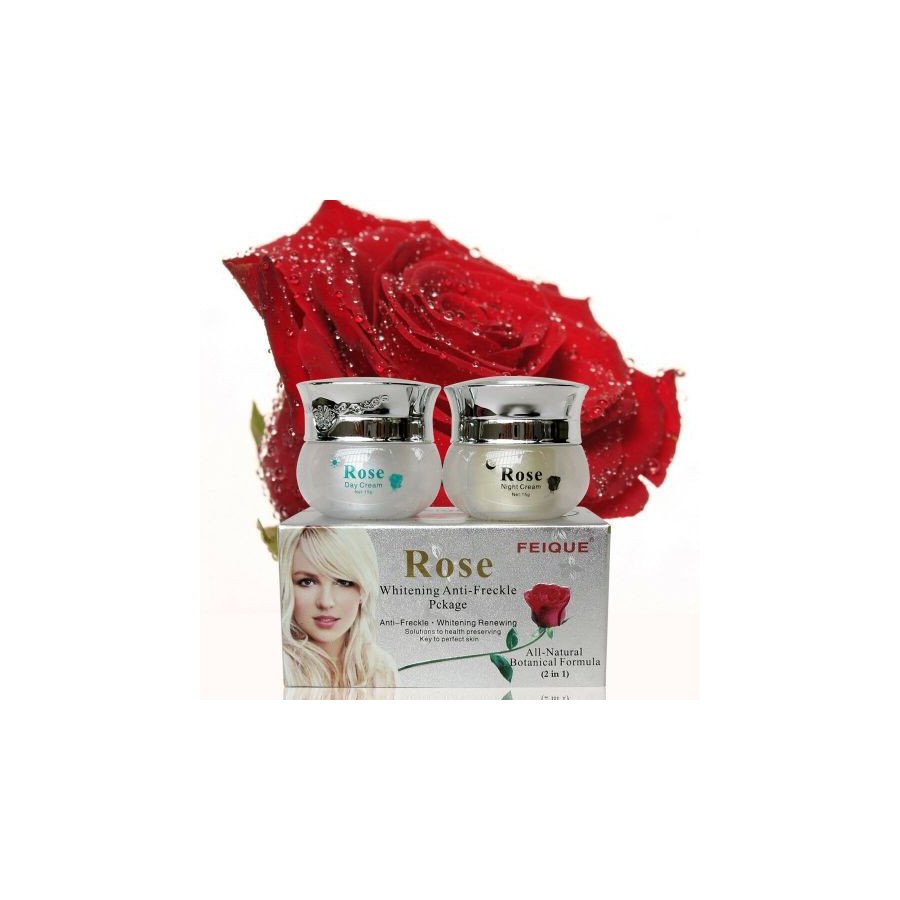 Feique Crème de Blanchiment - forfait de blanchiment et d'élimination des taches de rousseur (deux en un)  Duo ROSE 15g *2