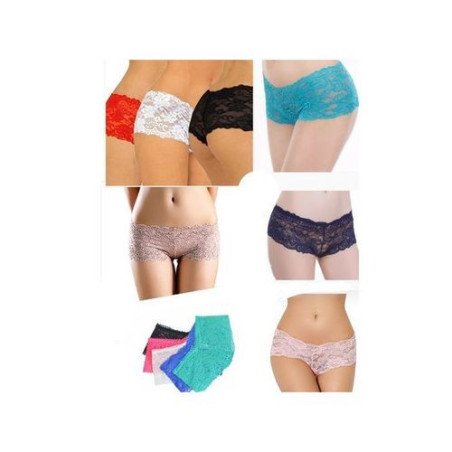 Lot de 12 Slips en Dentelle - Multicolore