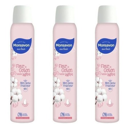 Lot de 3 Déodorants Sprays - Lait Coton - 200 ml