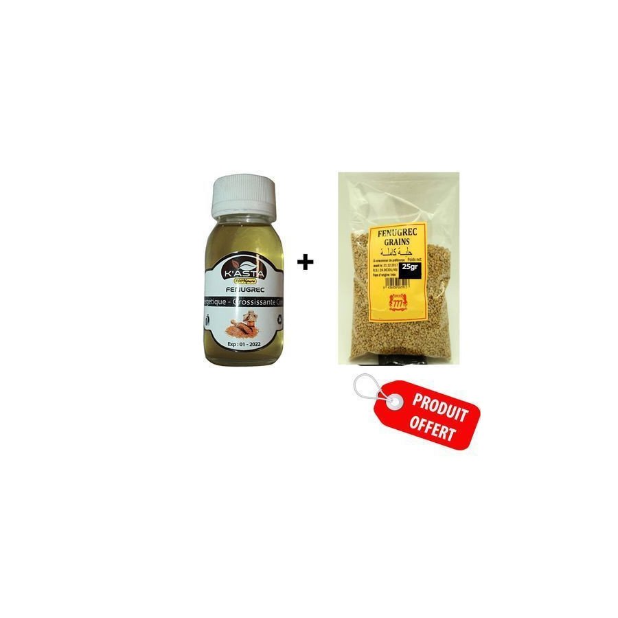 Huile De Fenugrec PM - 100% Naturelle + Sachet Grain Fenugrec OFFERT Huile De Fenugrec PM - 100% Naturelle + Sachet Grain Fenugrec OFFERT