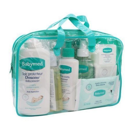 Gamme Complet Babymed Lait + Huile de massage + Savon douceur + Parfum + Pommade + Talc + Lingette