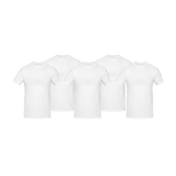 Pack de 5 T-Shirts - Col Rond - Manches Courtes - Coton  - Blanc