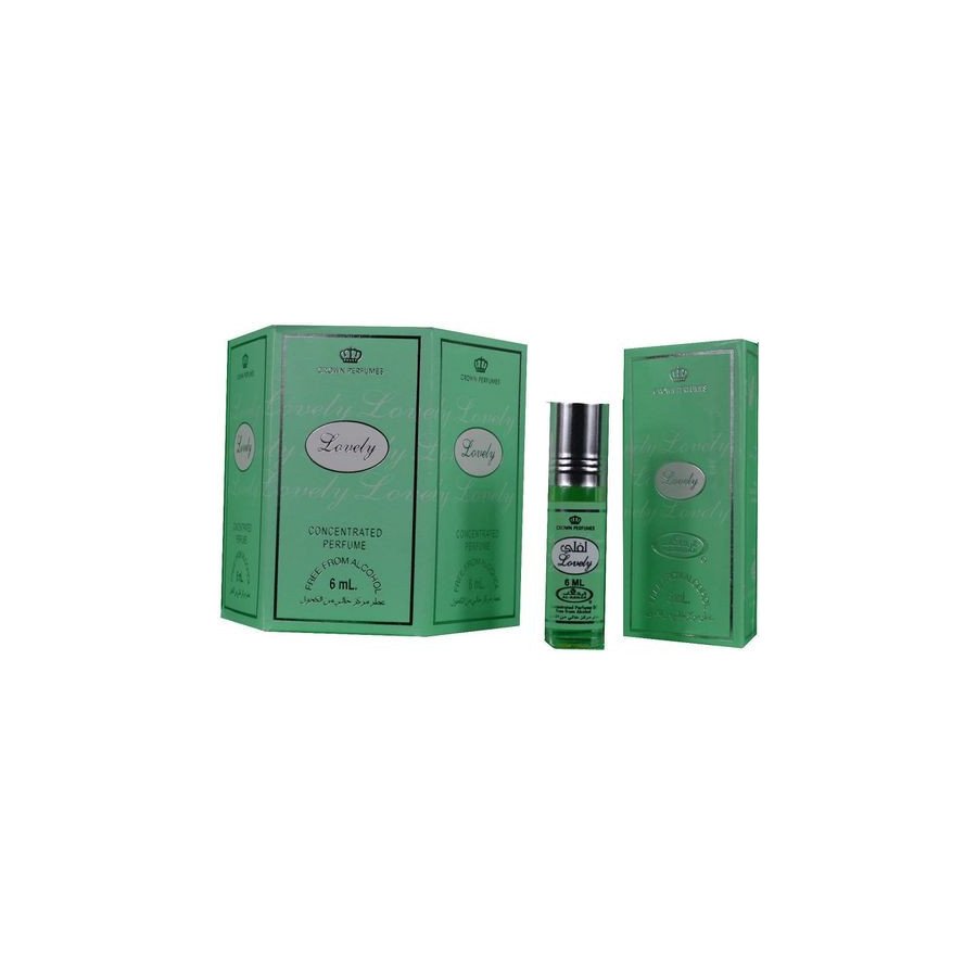 Boîte de 6 flacons d'huile parfumée 6 ml LOVELY by Al-Rehab Boîte de 6 flacons d'huile parfumée 6 ml LOVELY by Al-Rehab