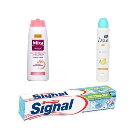 Mixa Lait 250ml Beauté-Dove Déo Poire 250ml-Signal Pro Carie 75 ml