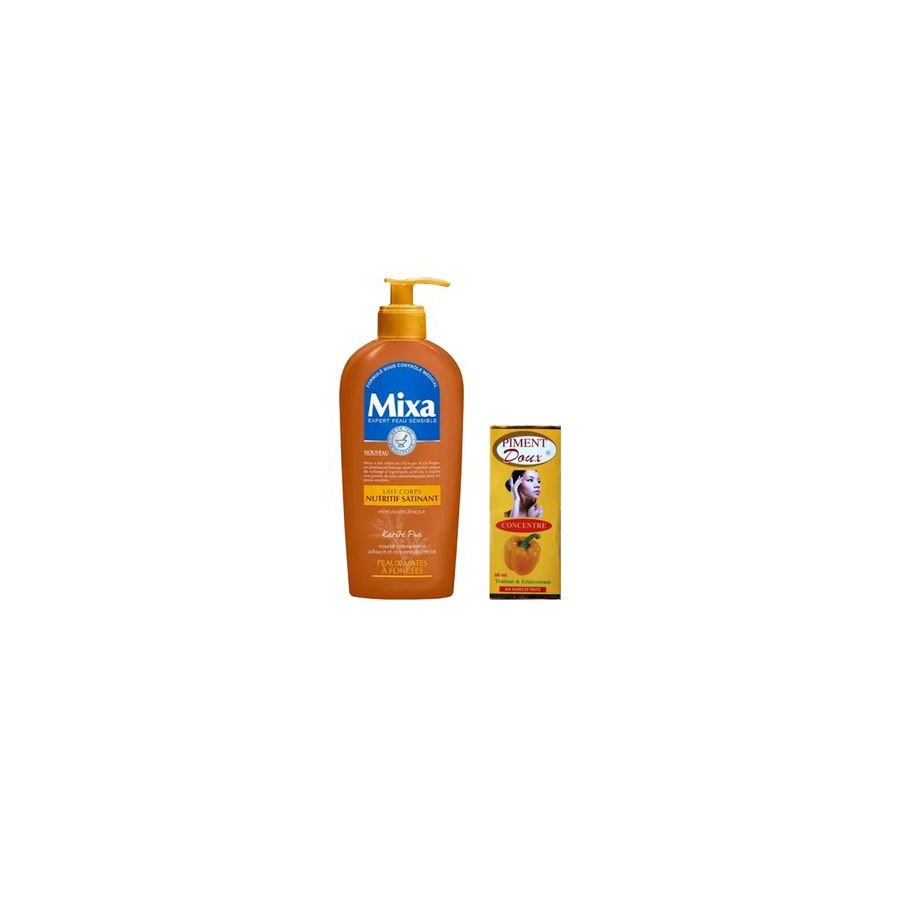 Pack Teint Marron Caramel Lait mixa 250 ml + Sérum aux AHA