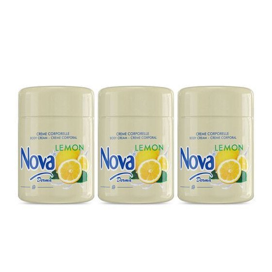 Lot de 3 Nova Lait de corps Derma 1 litre Citron