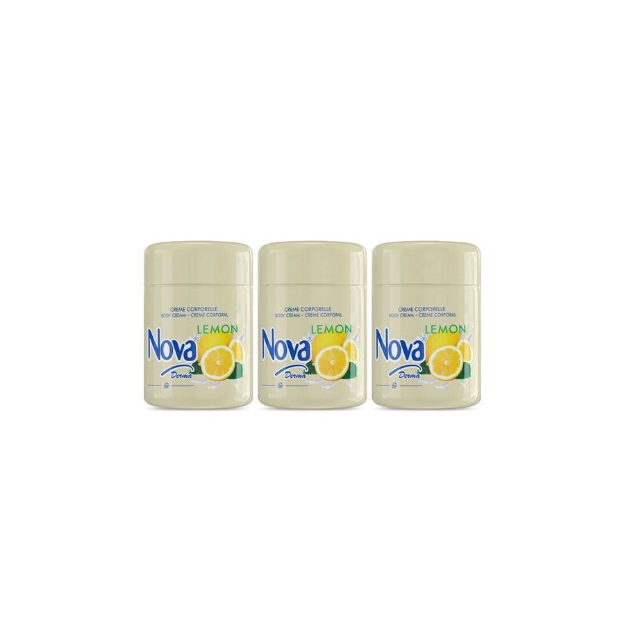 Lot de 3 Nova Lait de corps Derma 1 litre Citron