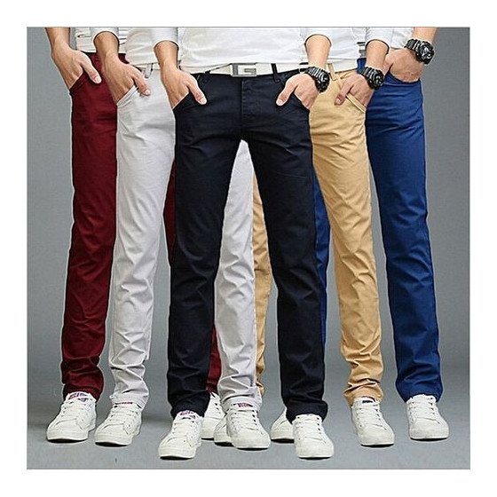 Pack de 5 Pantalons Kaki pour Homme - Rouge / Gris / Noir / Beige / Bleu