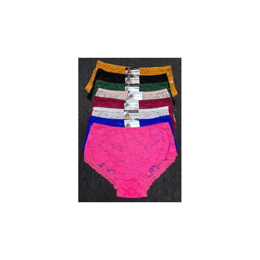 Lot de 8 Shorty Boxers en Dentelle - Multicolore