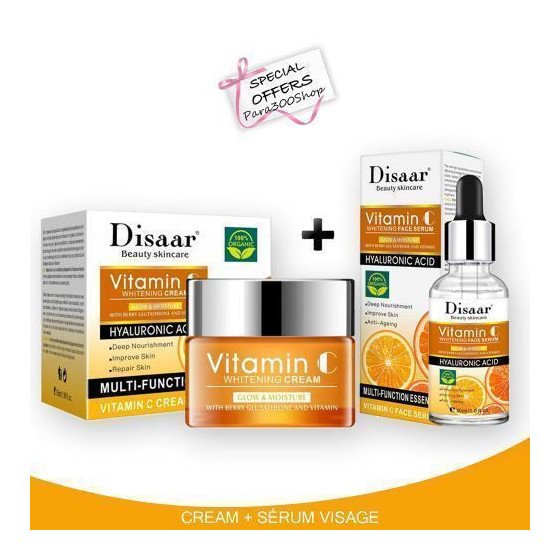 Pack de Sérum +crème Vt .C Anti-Tâche , Anti-acné ET Eclaircissant